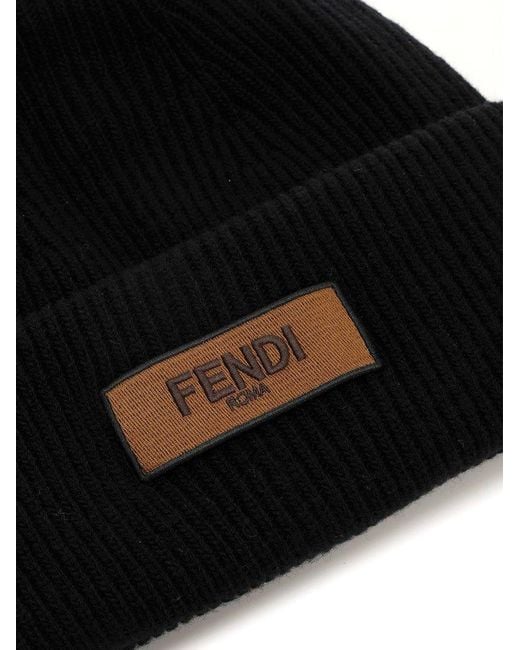 Fendi Black Wool Cap for men