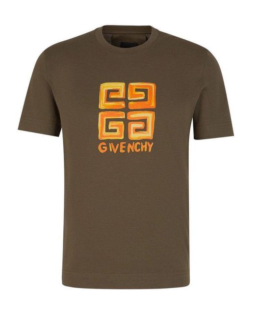 Givenchy Green 4g Logo Crewneck T-shirt for men