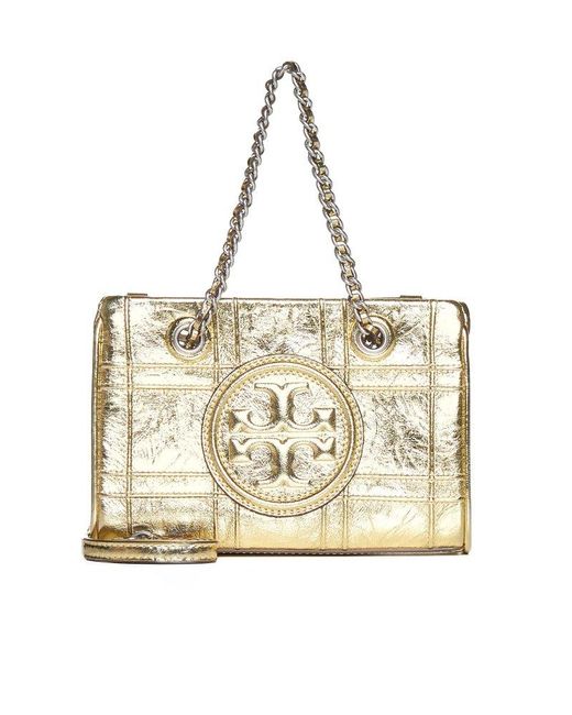 Tory Burch Natural Fleming Soft Mini Leather Tote Bag