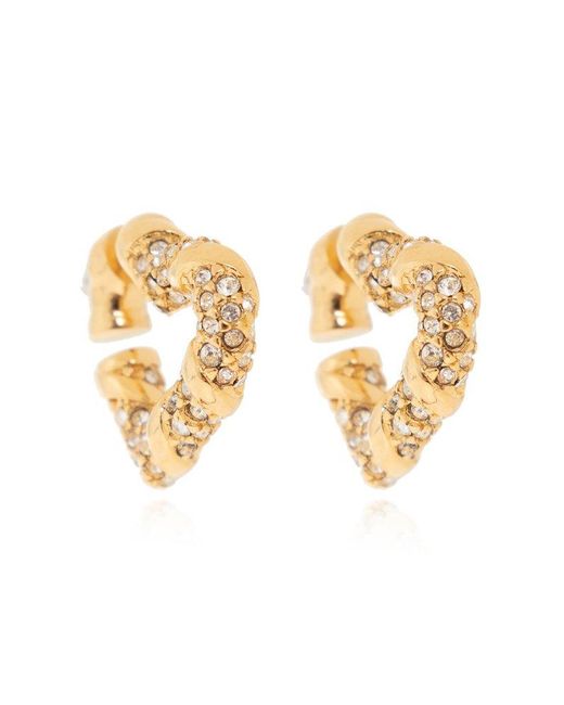 Lanvin Metallic Heart-shaped Earrings,
