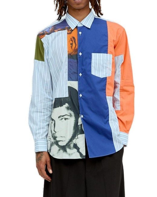 Comme des Garçons Blue X Andy Warhol Patchwork Shirt for men