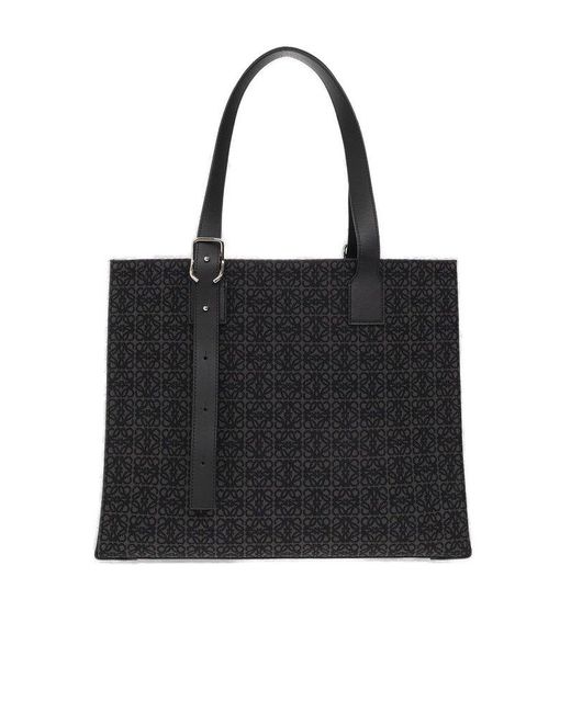 Loewe Black 'buckle Horizontal' Shopper Bag for men