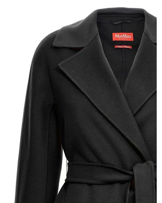 Max Mara Black 'Cles' Coat