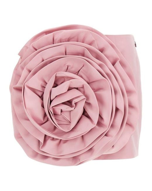 ROTATE BIRGER CHRISTENSEN Pink 'Satin Big Flower' Skirt