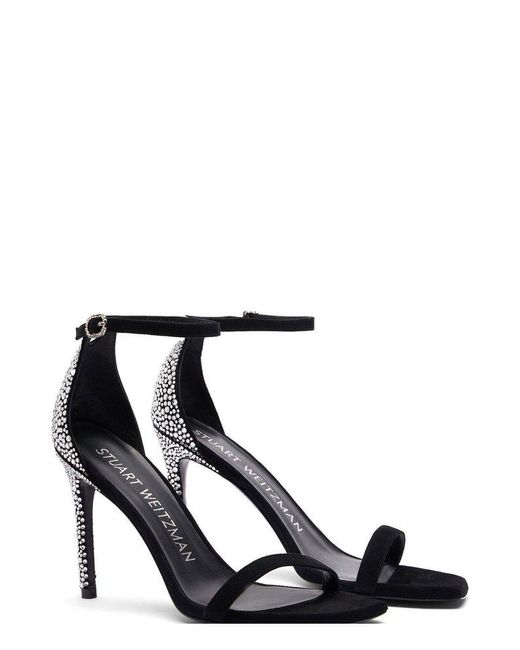 Stuart Weitzman Black Nudistcurve Royale 100 Heeled Sandals