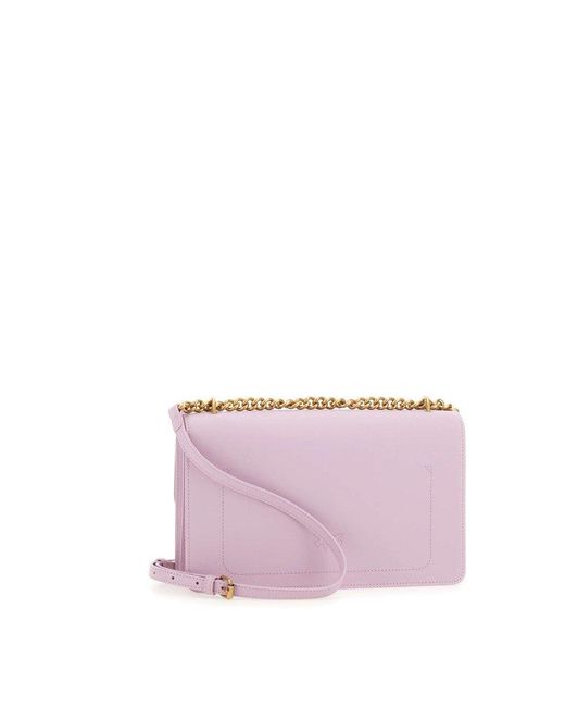 Pinko Pink Love One Classic Leather Bag