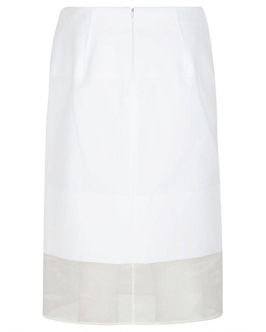 Sportmax White Low-rise Midi Skirt