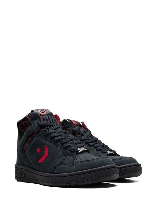 Converse Blue X Naruto Itachi Weapon Mid Lace-Up Sneakers