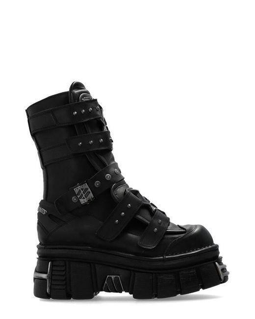 Vetements Black X New Rock Platform Ankle Boots for men