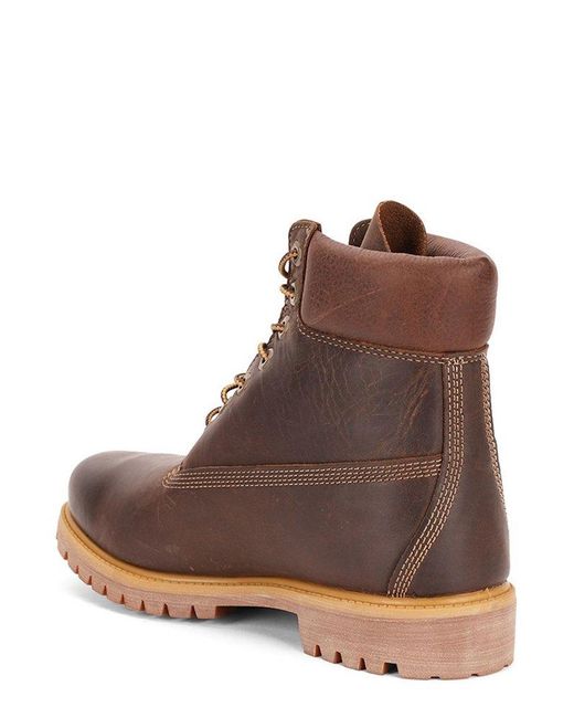 Timberland Brown Premium Waterproof Lace-Up Boots for men