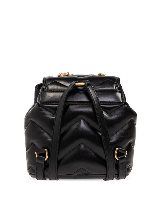 Gucci Black 'GG Marmont' Backpack,