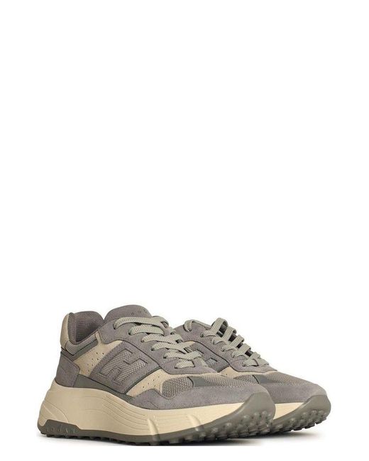 Hogan Brown Hi-Fi Side Logo Patch Sneakers