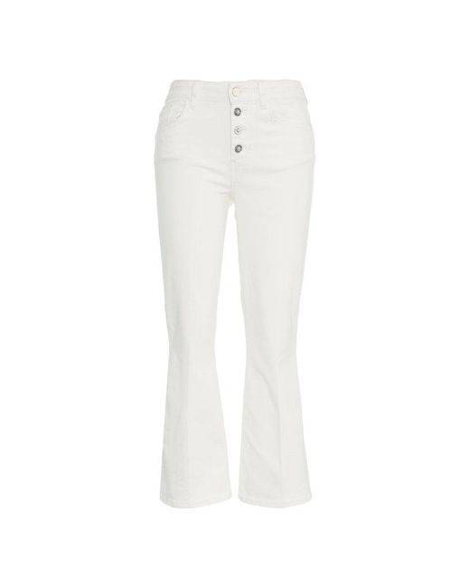 Liu Jo White High-Rise Bootcut Trousers