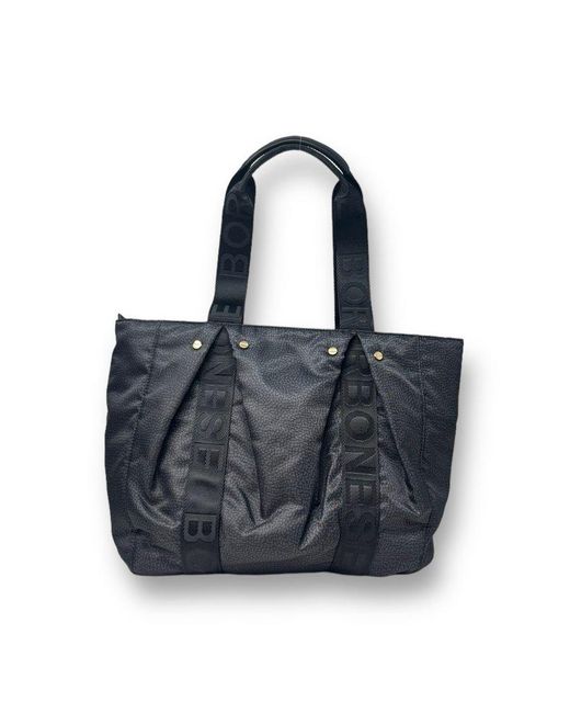 Borbonese Blue Cloudette Medium Shopper Bag