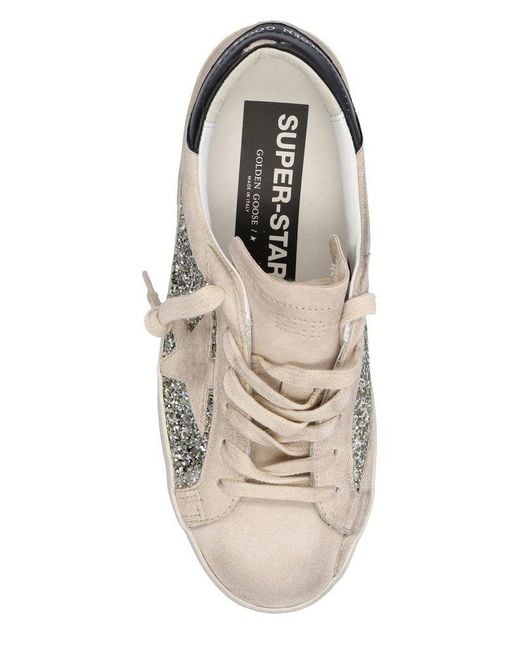 Golden Goose Deluxe Brand Natural Superstar Star-appliqué Glitter Leather Low-top Trainers