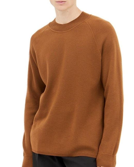 Margaret Howell Brown Wide Neck Knitted Jumper for men