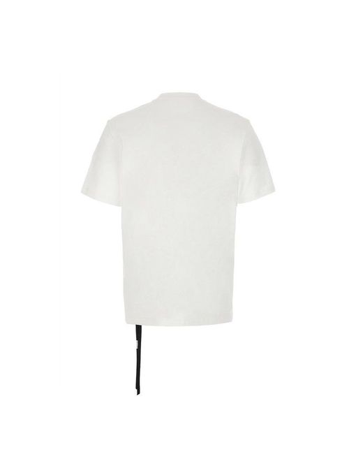 Ann Demeulemeester White Embroidered Crewneck T-shirt