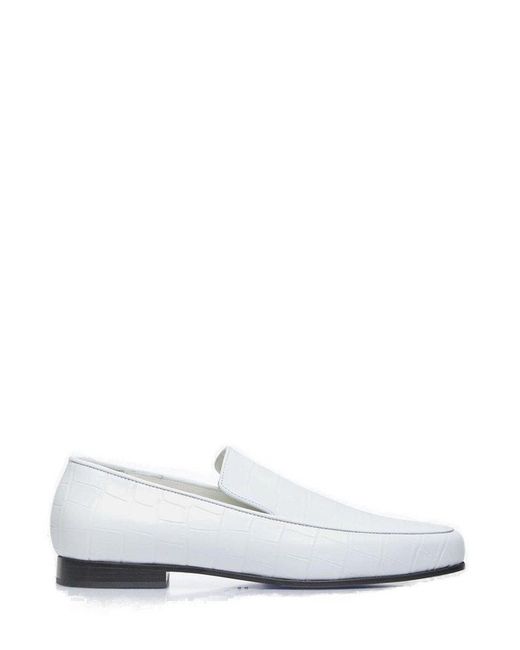 Totême  White Almond Toe Slip-On Loafers