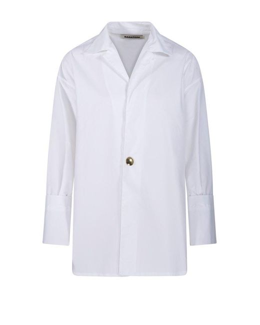 DARKPARK White Oversized Button-Up Top