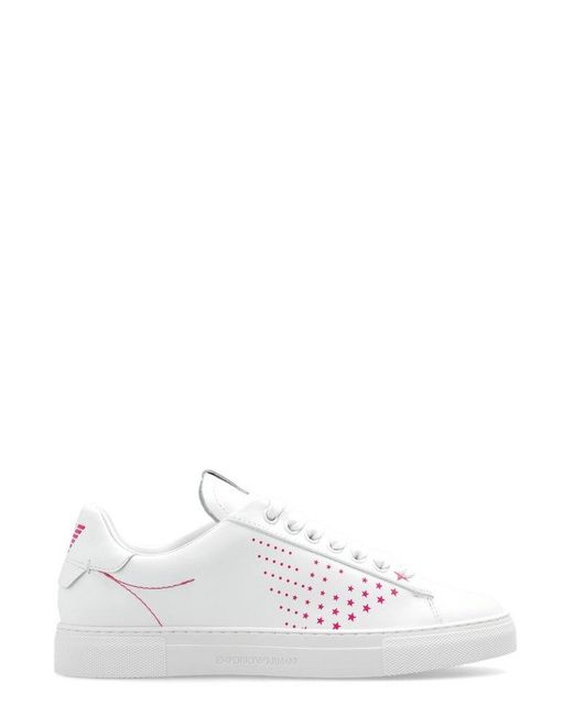 Emporio Armani White Star Printed Low-top Sneakers