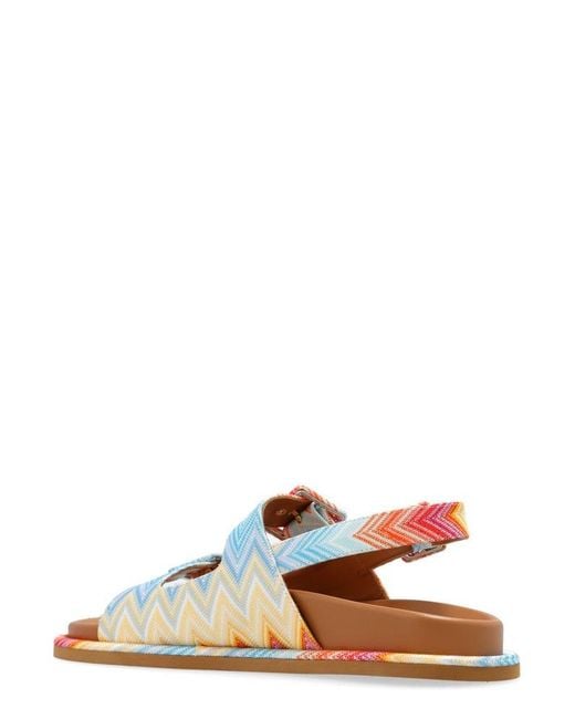 Missoni Red Zigzag Double Buckled Sandals