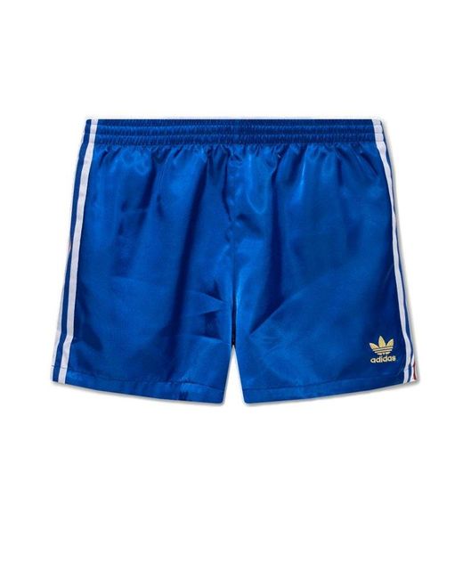 Adidas Originals Blue Shorts With Logo for men