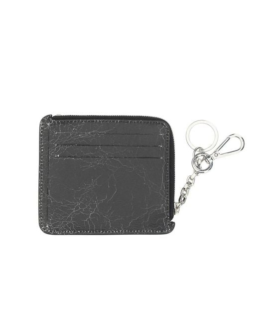 Acne Black Logo Patch Zipped Wallet