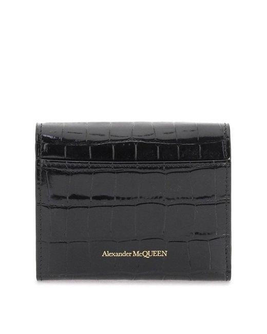 Alexander McQueen Black Compact Skull Wallet