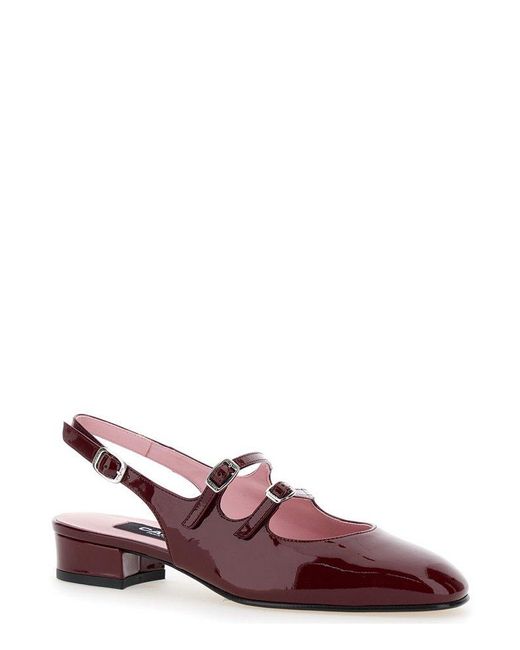 CAREL PARIS Red Paris Peche Slingback Mary Janes
