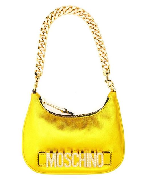 Moschino Yellow Bag With Lettering Logo