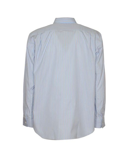 Comme des Garçons Blue Striped Long-sleeved Shirt for men