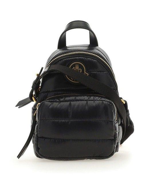 Moncler Synthetic Kilia Logo Patch Quilted Small Backpack in Black | Lyst