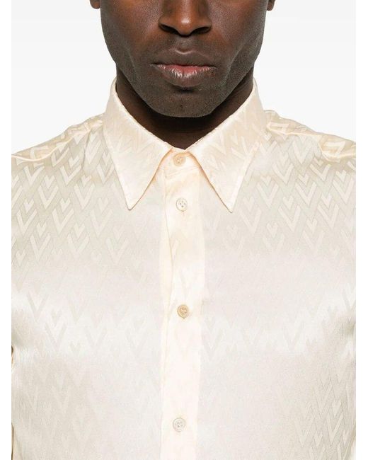 Valentino Natural Patterned Long Sleeve Shirt for men
