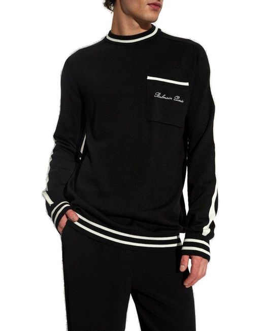 Balmain Black Wool Sweater, for men