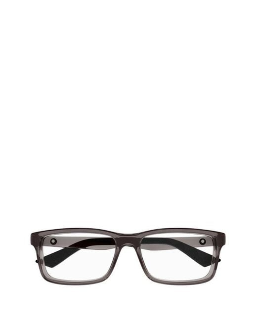 Montblanc Black Rectangle Frame Glasses for men