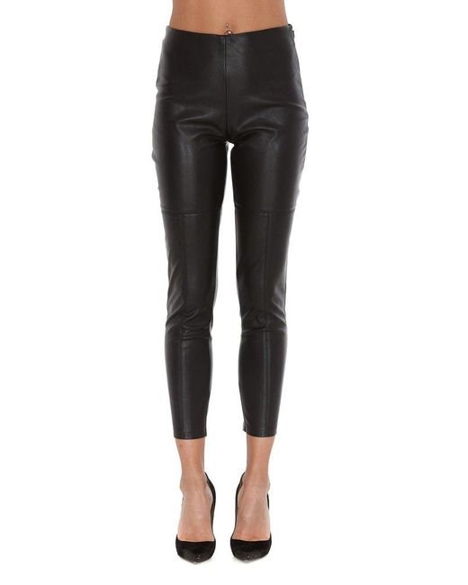 Pinko Black High-waisted Faux Leather Pants