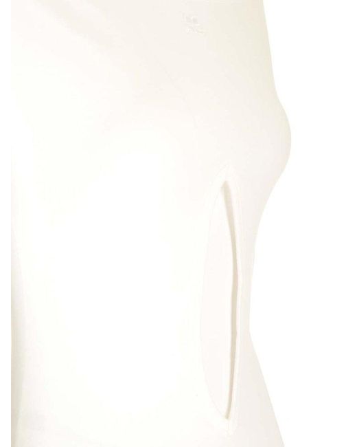 Courreges White Jersey Bodysuit With Cut Out