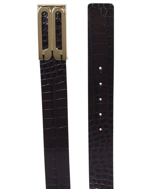 Victoria Beckham Black Embossed Jumbo Frame Belt