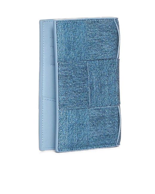 Bottega Veneta Blue Intrecciato Bi-fold Wallet for men