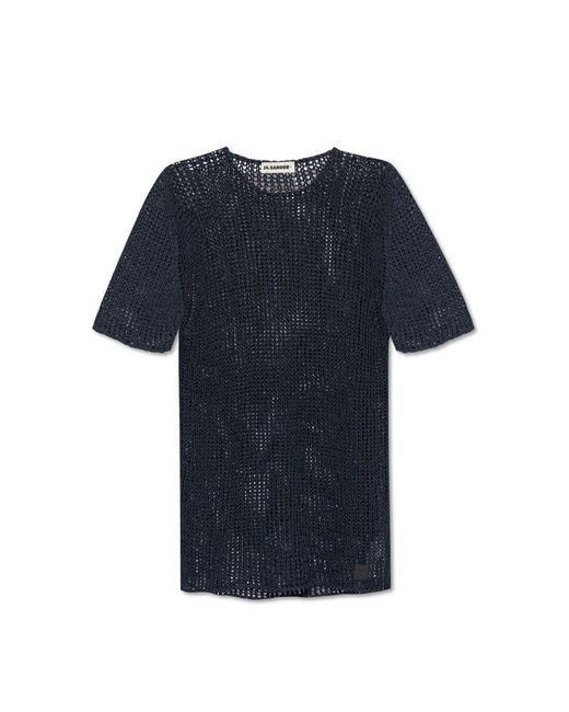 Jil Sander Blue + Crochet Dress,