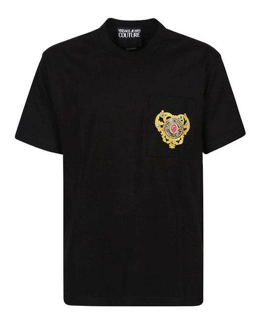 Versace Black Small Heart Couture T-Shirt for men