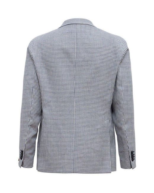 Tagliatore Gray Single-Breasted Checked Blazer for men
