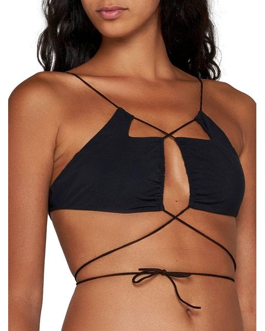 Amazuìn Black Jadia Cut Out Detailed Stretched Bikini Set