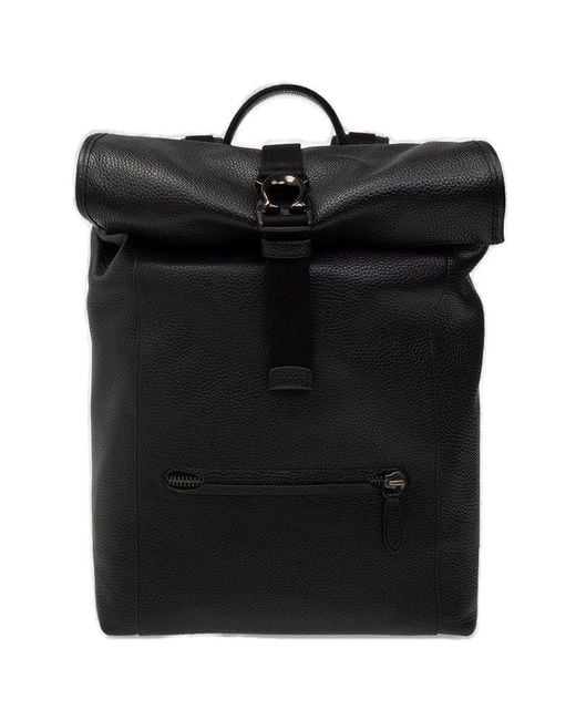 COACH Black Leather Backpack for men