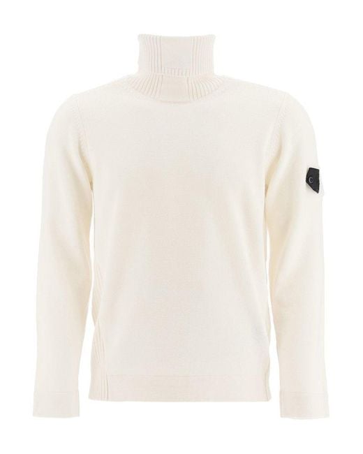 Stone Island Shadow Project White Turtleneck Knitted Jumper for men