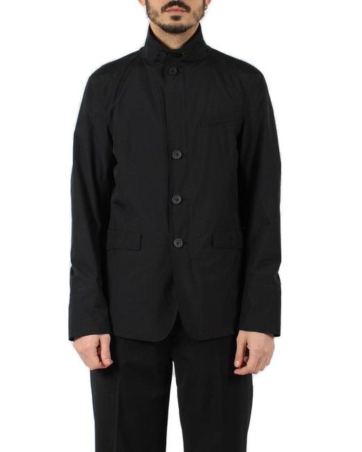 Herno Black High-neck Single-breasted Jacket for men