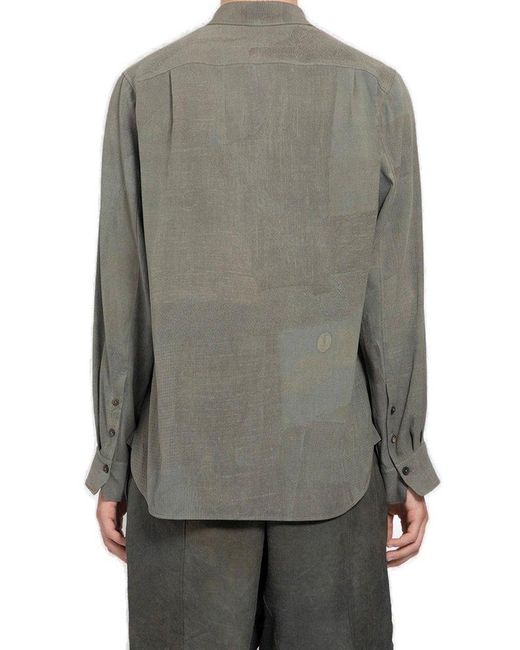 Ziggy Chen Gray Graphic Printed Long Sleeved Shirt for men