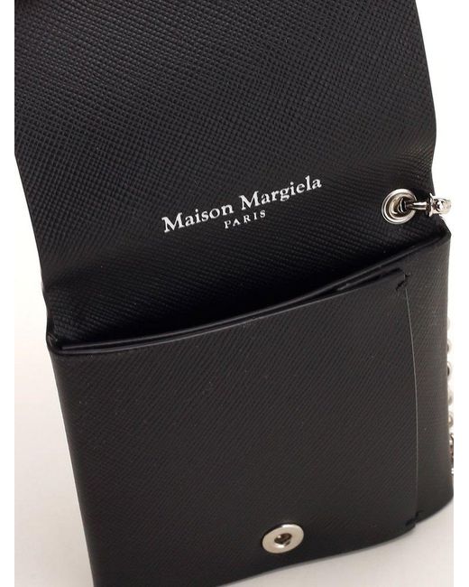 Maison Margiela Black Four-stitch Bifold Cardholder for men