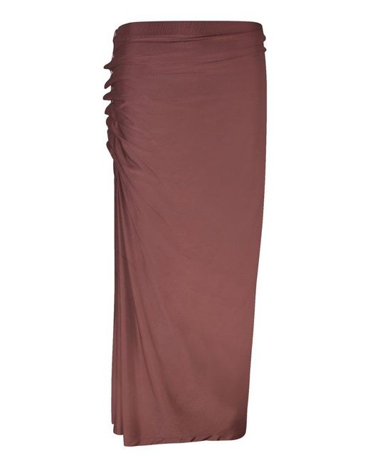 Rabanne Purple Draped Detailed Asymmetric Maxi Skirt