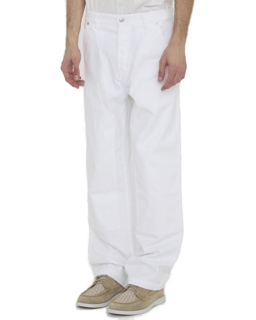 Dior White Carpenter Style Straight-leg Jeans for men